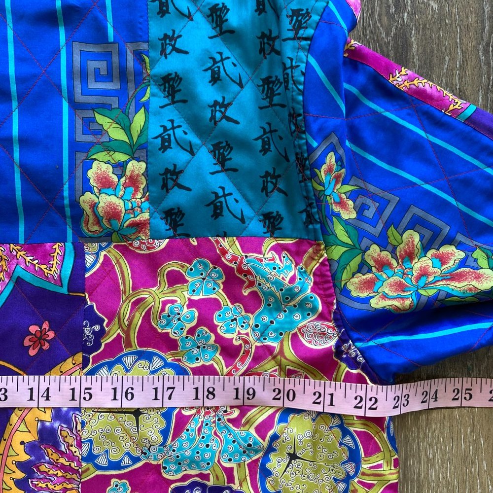 Chico's Light Weight Size S Patchwork Silk Jacket - image 6